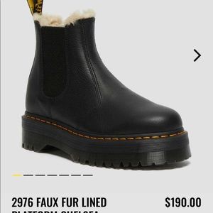 FAUX FUR LINED PLATFORM DR MARTENS BOOTS